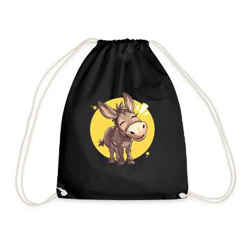 Donkey Esel - Turnbeutel - Schwarz - Vorne