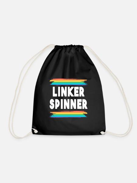 Linker Spinner Regenbogen Menschenrechte links - Turnbeutel - Schwarz