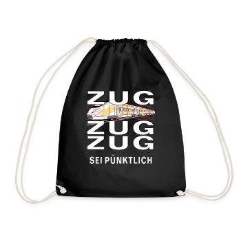 ZUG SEI PÜNKTLICH - Turnbeutel - Schwarz - Vorne