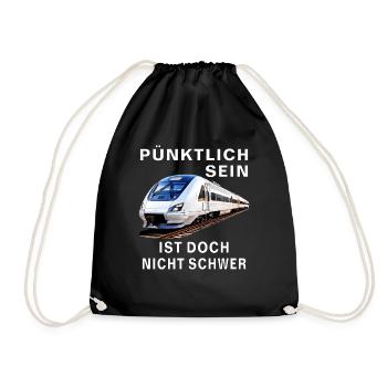 ZUG PÜNKRTLICH SEIN IST NICHT SHWER - Turnbeutel - Schwarz - Vorne