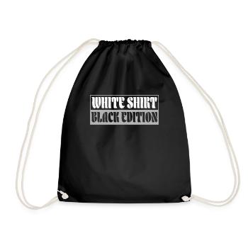 White tee Black Edition - Turnbeutel - Schwarz - Vorne