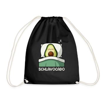 Schlavocado Avocado Sleep Lover Kawaii Avocado - Drawstring Bag - black - Front