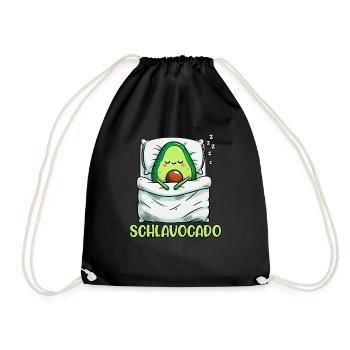 Schlavocado Avocado Sleep Lover Kawaii Avocado - Drawstring Bag - black - Front