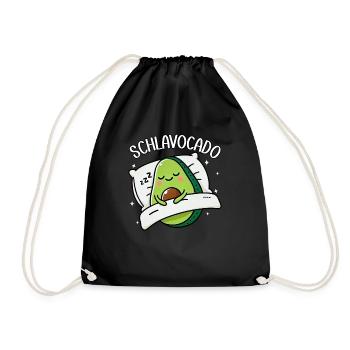 Schlavocado Avocado Sleep Lover Kawaii Avocado - Drawstring Bag - black - Front