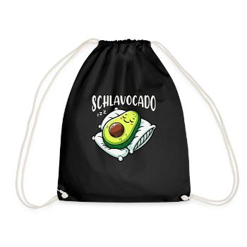 Schlavocado Avocado Sleep Lover Kawaii Avocado - Drawstring Bag - black - Front