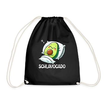 Schlavocado Avocado Sleep Lover Kawaii Avocado - Drawstring Bag - black - Front