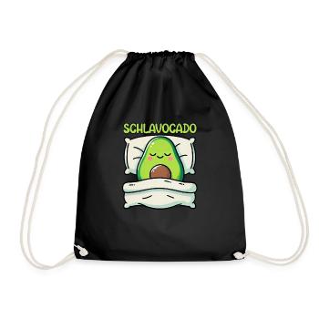 Schlavocado Avocado Sleep Lover Kawaii Avocado - Drawstring Bag - black - Front