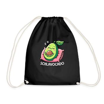 Schlavocado Avocado Sleep Lover Kawaii Avocado - Drawstring Bag - black - Front
