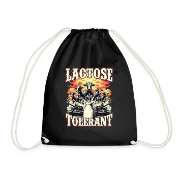 Tolérant au lactose - Cadeau amusant pour les amateurs de produits laitiers - Sac de sport léger - noir - Devant