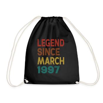 Vintage Legend Since March 1997, 28th birthday - Drawstring Bag - black - Front