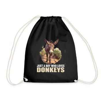 Donkey Esel - Turnbeutel - Schwarz - Vorne