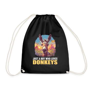Donkey Esel - Turnbeutel - Schwarz - Vorne