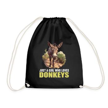 Donkey Esel - Turnbeutel - Schwarz - Vorne