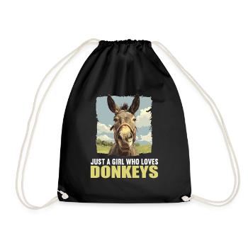 Donkey Esel - Turnbeutel - Schwarz - Vorne