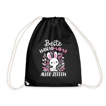 Best Bunny Mom Ever Bunny Rabbit Easter - Drawstring Bag - black - Front