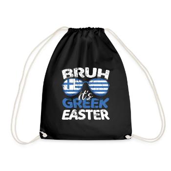 Griechische Ostern Bruh It's Greek Easter - Drawstring Bag - black - Front