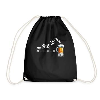 Freitag Wochenende Bierliebhaber Sarkastischer - Turnbeutel - Schwarz - Vorne