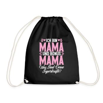 Bonus Mama Muttertag Mutterschaft Mama Elternteil - Turnbeutel - Schwarz - Vorne