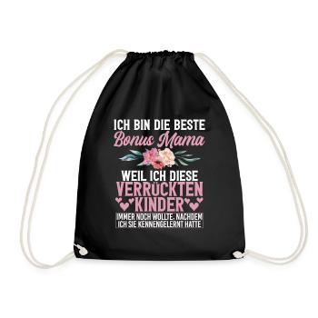 Bonus Mama Muttertag Mutterschaft Mama Elternteil - Turnbeutel - Schwarz - Vorne