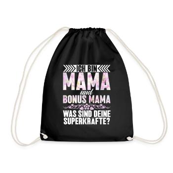 Bonus Mama Muttertag Mutterschaft Mama Elternteil - Turnbeutel - Schwarz - Vorne