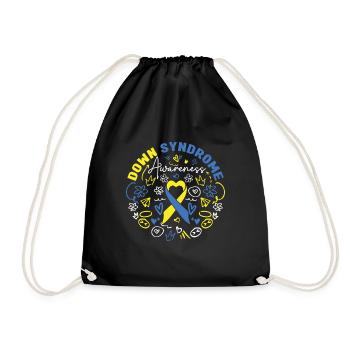 Sensibilisation au syndrome de Down Coeur Ruban Jaune - Sac de sport léger - noir - Devant