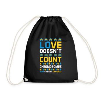 Love Counts No Chromosomes Down Syndrome - Drawstring Bag - black - Front