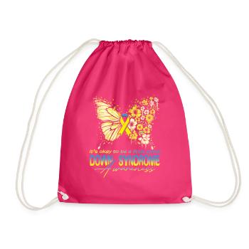 Syndrome de Down Conscience Papillon Fleurs - Sac de sport léger - fuchsia - Devant