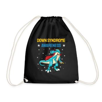Dinosaur Down Syndrome Consciousness - Drawstring Bag - black - Front
