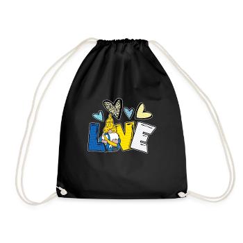 Liebe Gnom Down Syndrom Design - Turnbeutel - Schwarz - Vorne