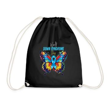 Welt Down Syndrom Tag Schmetterling - Turnbeutel - Schwarz - Vorne