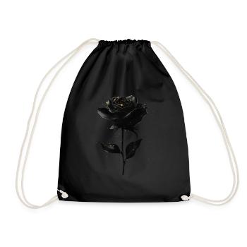 Schwarze Rose - Turnbeutel - Schwarz - Vorne