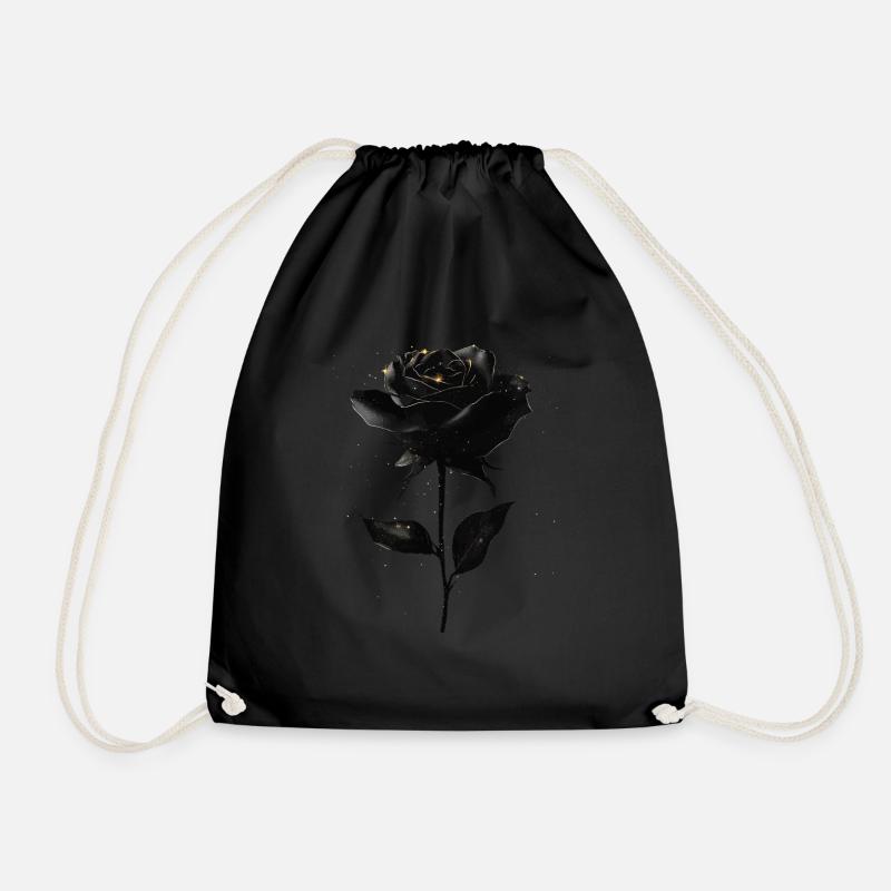 Schwarze Rose - Turnbeutel - Schwarz