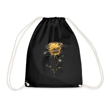 Gelbe Rose - Turnbeutel - Schwarz - Vorne
