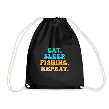 Eat. Sleep. Fishing - Drawstring Bag - black - Front