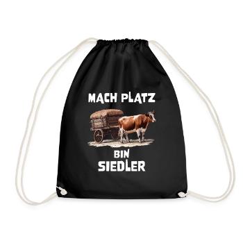 KUH PLANWAGEN MACH PLATZ BIN SIEDLER - Turnbeutel - Schwarz - Vorne