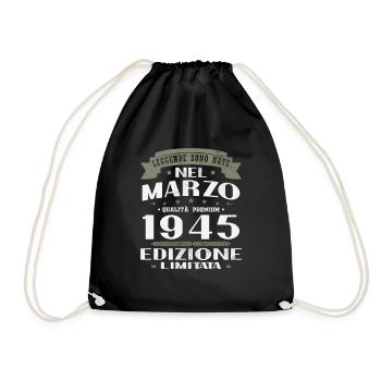 März 1945 Vintage Gift de cumpleaños - Turnbeutel - Schwarz - Vorne