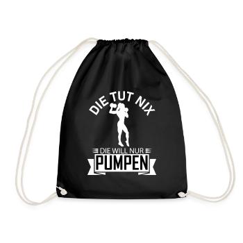 PUSSIES PUMPEN Zeichenfläche 1 Kopie - Turnbeutel - Schwarz - Vorne
