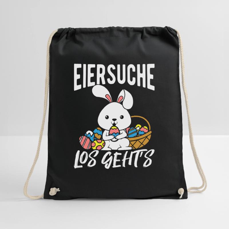 Egg Hunt Let's Go Easter Easter Bunny Easter Eggs Drawstring Bag
