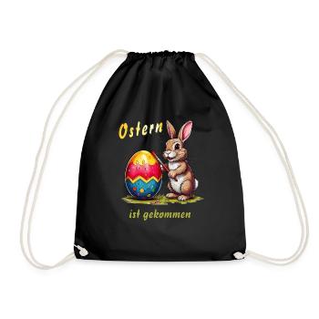 OSTERHASE Ostern ist gekommen - Turnbeutel - Schwarz - Vorne