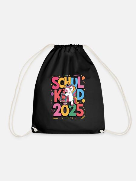 Schulkind 2025 Einschulung Schulanfang - Turnbeutel - Schwarz