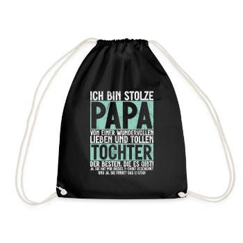 Papa Tochter Vatertag Vaterschaft Elternteil - Turnbeutel - Schwarz - Vorne