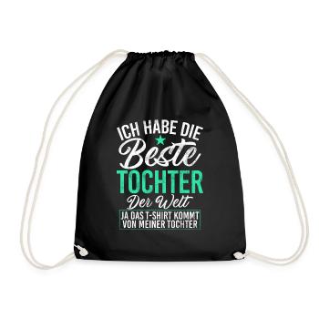 Papa Tochter Vatertag Vaterschaft Elternteil - Turnbeutel - Schwarz - Vorne