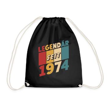 legendär seit 1974 oh mein gott wie funny - Turnbeutel - Schwarz - Vorne