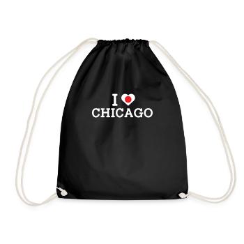 J’aime Chicago Cool Japon Mauvais drapeau Amant Humour - Sac de sport léger - noir - Devant