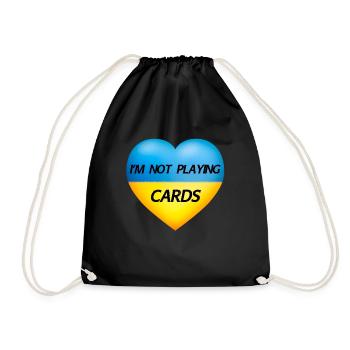 I'M NOT PLAYING CARDS – UKRAINE HEART - Drawstring Bag - black - Front
