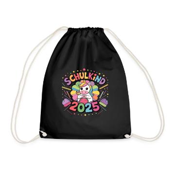 School Child 2025 School Enrollment Back to School - Drawstring Bag - black - Front