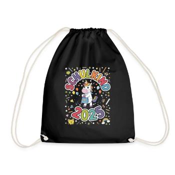 School Child 2025 School Enrollment Back to School - Drawstring Bag - black - Front