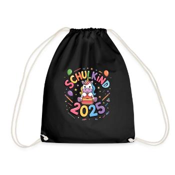 School Child 2025 School Enrollment Back to School - Drawstring Bag - black - Front