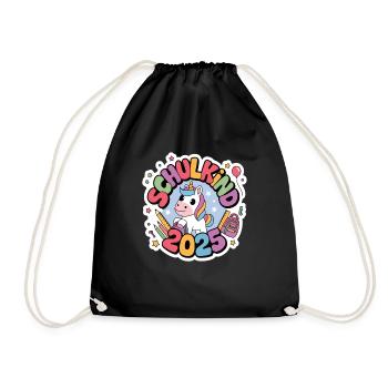 School Child 2025 School Enrollment Back to School - Drawstring Bag - black - Front