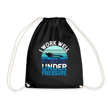 Tauchen Tauchen Lustiger Taucher - Turnbeutel - Schwarz - Vorne